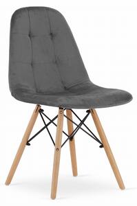 Siva blagovaonska stolica od baršuna DUMO