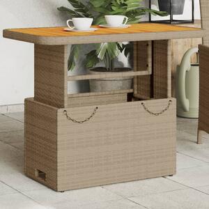 VidaXL Vrtni stol bež 90x55x71 cm od poliratana i bagremovog drva