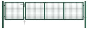 VidaXL Vrtna vrata čelična 350 x 75 cm zelena