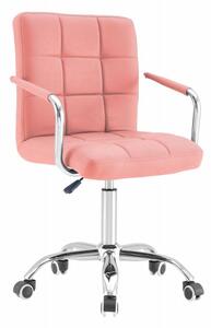 Uredska stolica ružičasta s naslonima za ruke