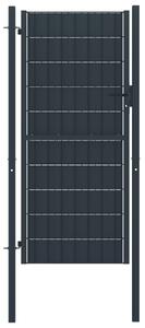 VidaXL Vrata za ogradu od PVC-a i čelika 100 x 124 cm antracit