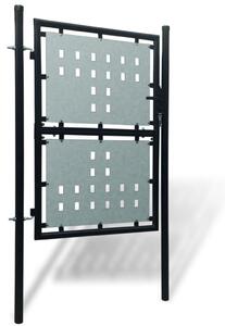 VidaXL Crna jednostruka vrata za ogradu 100 x 200 cm
