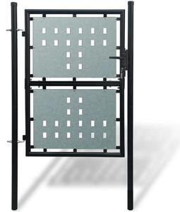 VidaXL Crna jednostruka vrata za ogradu 100 x 200 cm