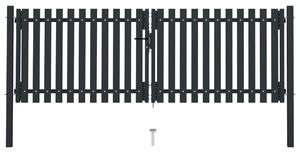 VidaXL Dvostruka vrata za ogradu od čelika 306 x 125 cm antracit