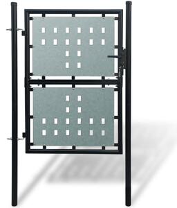 VidaXL Crna jednostruka vrata za ogradu 100 x 175 cm