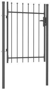 VidaXL Jednostruka vrata za ogradu sa šiljcima na vrhu 1 x 1,2 m crna