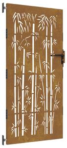 VidaXL Vrtna vrata 85 x 175 cm od čelika COR-TEN s uzorkom bambusa