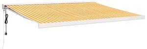 VidaXL Tenda na uvlačenje žuto-bijela 4 x 3 m od tkanine i aluminija