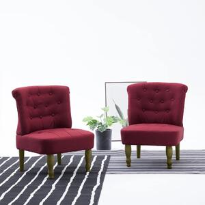 VidaXL Francuske stolice od tkanine 2 kom crvena boja vina