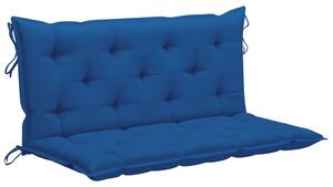 VidaXL Klupa za ljuljanje s plavim jastukom 120 cm od masivne tikovine