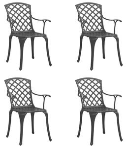 VidaXL Vrtne stolice od lijevanog aluminija 4 kom crne