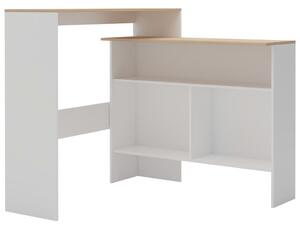 VidaXL Barski stol s 2 stolne ploče bijeli i boja hrasta 130x40x120 cm