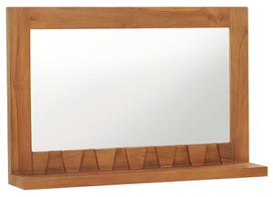 VidaXL Zidno ogledalo s policom 60 x 12 x 40 cm od masivne tikovine