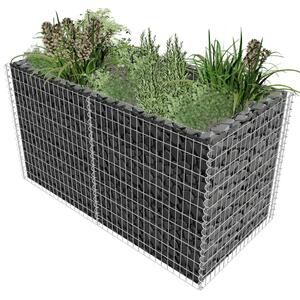 VidaXL Gabionska sadilica čelična 180 x 90 x 100 cm srebrna
