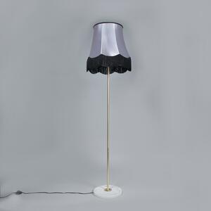 Podna svjetiljka mesing s Granny B hladom crno-siva 45 cm - Kaso