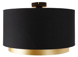 Moderna stropna svjetiljka crna sa zlatnom dvostrukom sjenilom od 47 cm - Combi