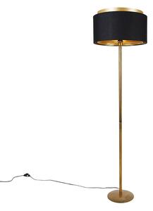 Moderna podna svjetiljka zlatna s nijansom crna sa zlatom - Simplo