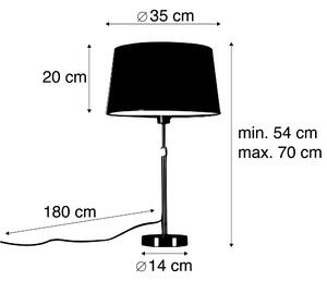 Stolna svjetiljka bijela s crnom hladom 35 cm podesiva - Parte