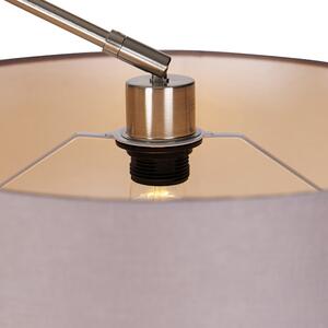 Moderna podna svjetiljka čelično platneno sjenilo tamno siva 45 cm - Urednik