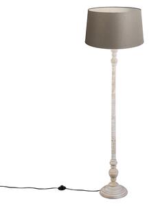 Seoska podna svjetiljka taupe s lanenim hladom 45 cm - Classico