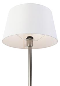 Moderna stolna svjetiljka čelik s bijelom hladom 32 cm - Simplo