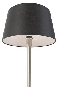 Moderna stolna svjetiljka čelik s crnom hladom 35 cm - Simplo