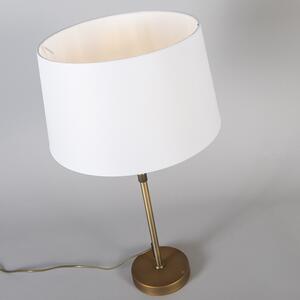 Stolna svjetiljka brončana s hladom bijela 35 cm podesiva - Parte