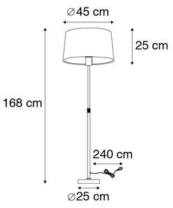 Podna svjetiljka čelik s bijelom hladom podesiva 45 cm - Parte
