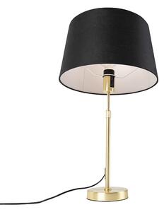 Stolna svjetiljka zlatna / mesing s crnim platnenim hladom 35 cm - Parte