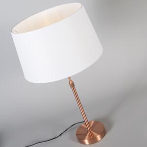 Stolna svjetiljka bakrena s hladom bijela 35 cm podesiva - Parte