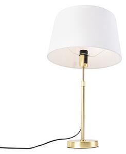 Stolna svjetiljka zlatna / mesing s lanenom sjenilom bijela 35 cm - Parte