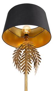 Vintage podna lampa zlatna s pamučnom nijansom crna - Botanica