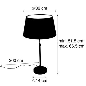 Stolna svjetiljka crna s hladom crna sa zlatom 35 cm - Parte
