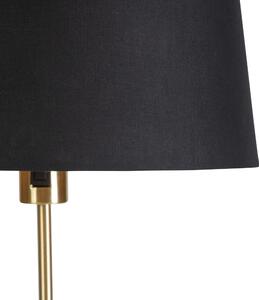 Podna svjetiljka zlatna / mesing s podesivim crnim hladom 35 cm - Parte