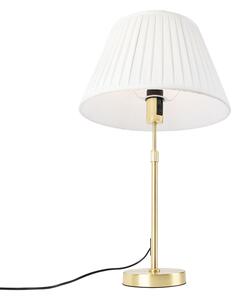 Stolna lampa zlatna / mesing s nabranom kremom u sjeni 35 cm - Parte