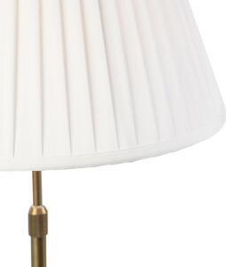 Brončana stolna svjetiljka s nabranim hladom bijela 35cm - Parte