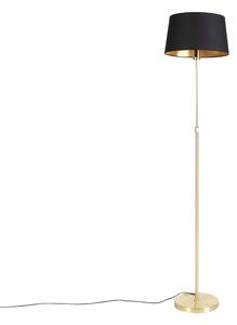 Podna svjetiljka zlatna / mesing s podesivim crnim hladom 35 cm - Parte