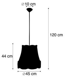 Retro viseća lampa crna sa sivom 45 cm - Granny