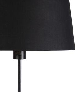 Podna svjetiljka crna s crnom hladom podesiva 35 cm - Parte