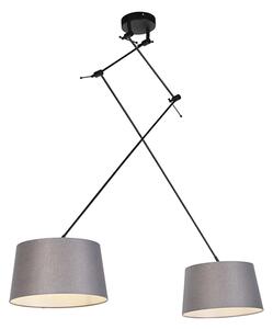 Viseća svjetiljka s lanenim nijansama tamno siva 35 cm - Blitz II crna