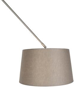 Viseća svjetiljka s lanenim sjenilom tamno bijela 35 cm - Blitz I čelik