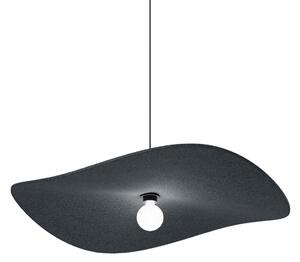 Wever & Ducré Lighting WEVER & DUCRÉ viseća svjetiljka Wave Soft 3.0, filc, antracit, 100 cm, prigušiva, Crno, Dnevni boravak/blagovaonica, Tkanina / tekstil