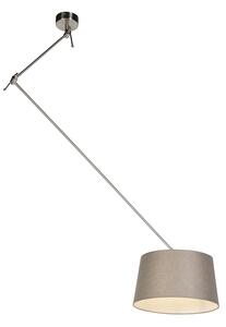 Viseća svjetiljka s lanenim sjenilom tamno bijela 35 cm - Blitz I čelik