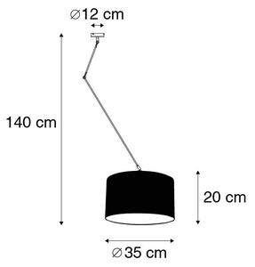 Viseća svjetiljka crna s nijansom 35 cm žuta podesiva - Blitz I