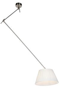 Viseća svjetiljka s nabranom kremom u boji 35 cm - Blitz I čelik