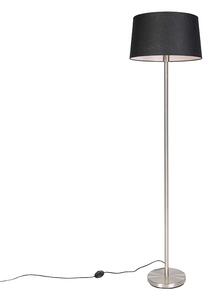 Moderna podna svjetiljka čelik s crnom hladom 45 cm - Simplo