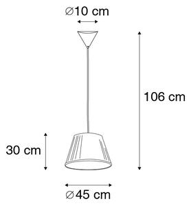 Retro viseća svjetiljka krem 45 cm - Plisse