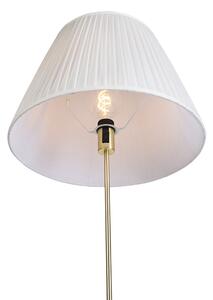 Podna svjetiljka zlatna / mesing s nabranom kremom u sjeni 45 cm - Parte