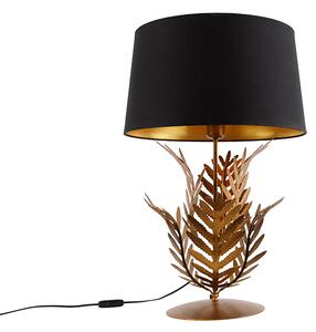 Stolna svjetiljka zlatna s crnim pamučnim hladom 40 cm - Botanica
