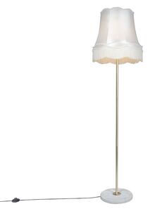 Retro podna svjetiljka mesing s Granny hlad kremom u boji 45 cm - Kaso
